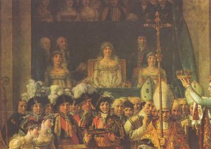 Anointing of Napoleon I and Coronation of the Empress Josephine. Napoleon stands behind Pope Pius VII